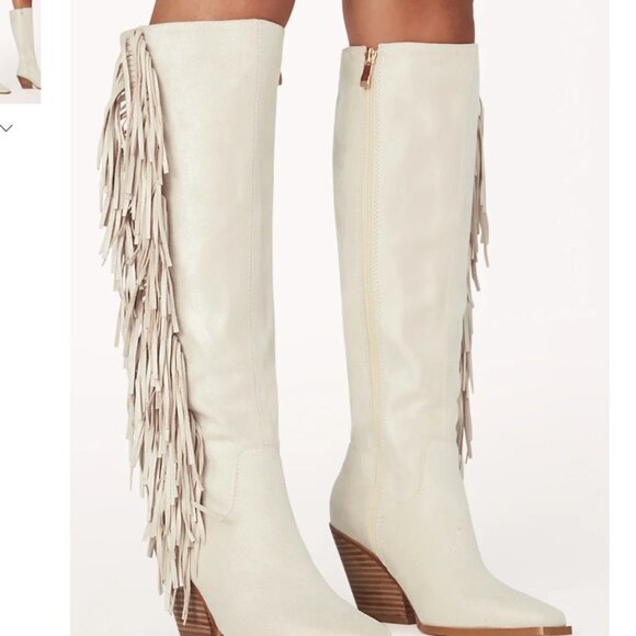 Billini Ceylan Fringe Boot in Cream Suede - Picture 5 of 8